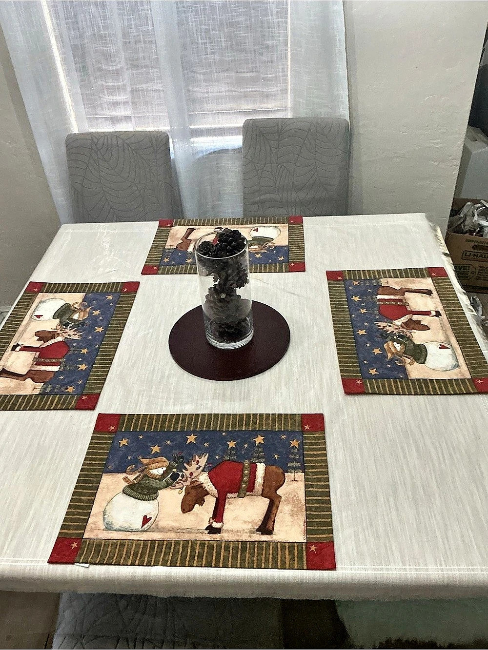 Park Designs Cozy Christmas Placemat Holiday Green & Red